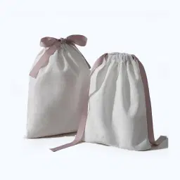 Flat Cotton Ribbon Handle Bag