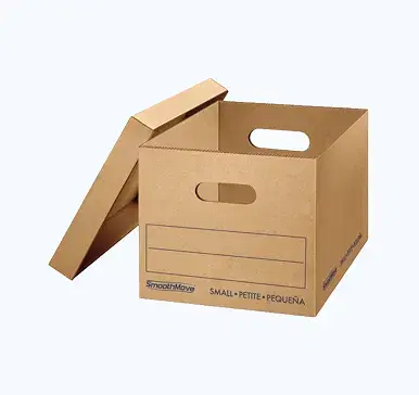 Brown corrugated box with handholds