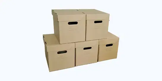 Stack of smaller storage boxes
