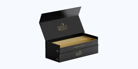 Small light brown cardboard box with curved handle