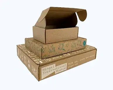 Stack of three custom-branded subscription boxes