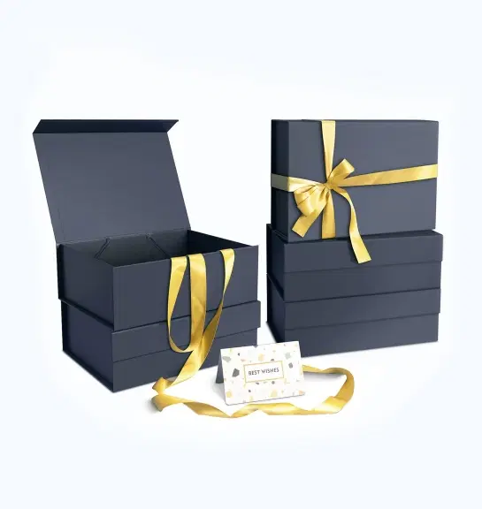 Two identical light brown cardboard boxes with clear plastic windows
