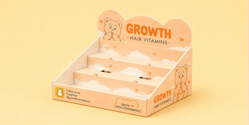 Small light brown cardboard box with curved handle