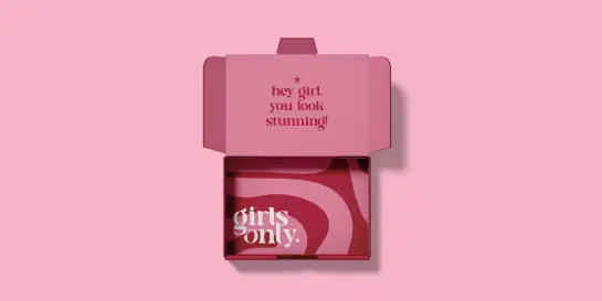 Small light brown cardboard box with curved handle